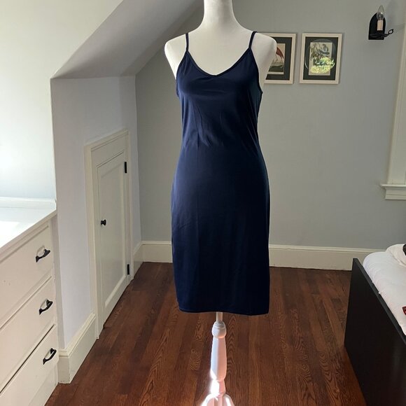 Chic Midnight Blue Embellished Midi Dress - Picture 3 of 15